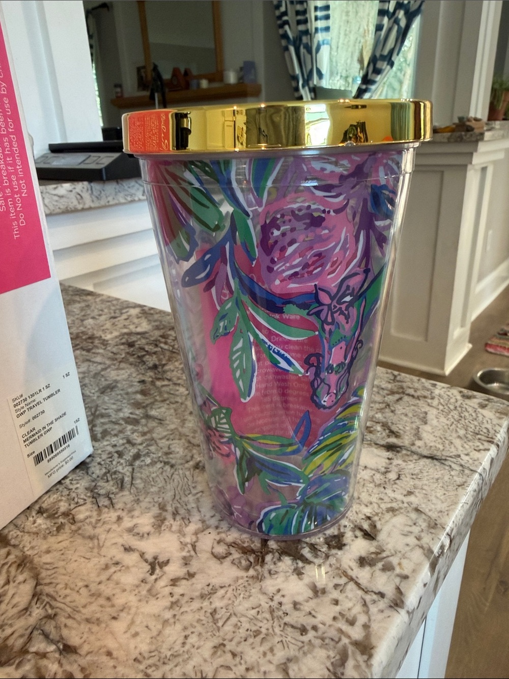 GWP Lilly Pulitzer Travel Tumbler Mermaid In The Shade